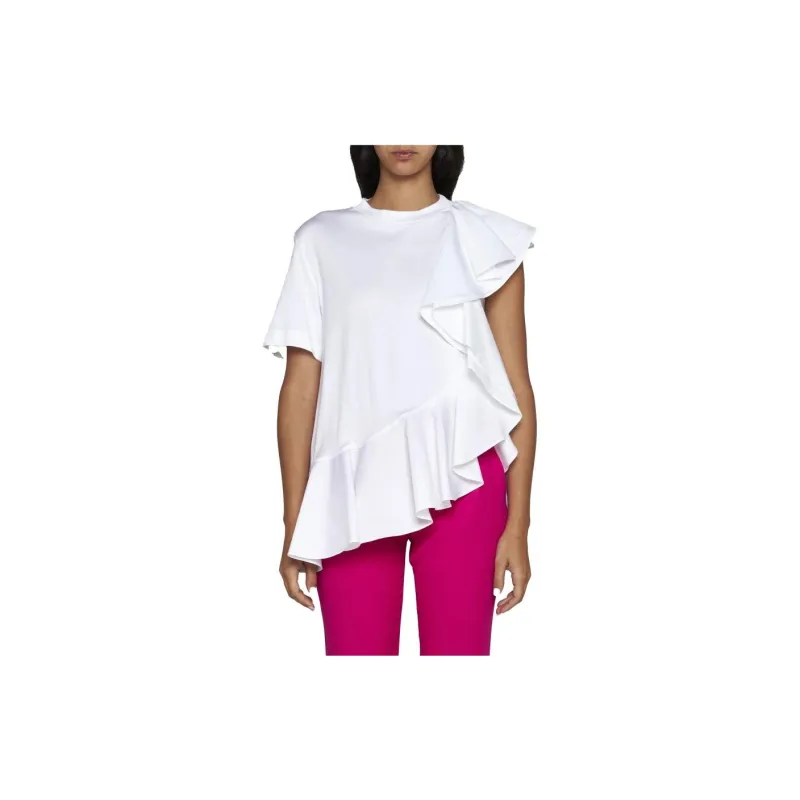 Alexander McQueen Asymmetric Ruffled Crewneck Top-2