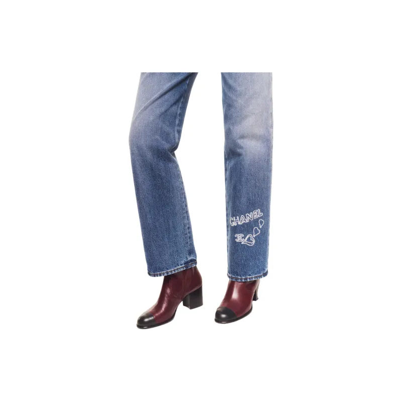 CHANEL 24 New Fall And Winter Arrivals Jeans Women's Blue-3