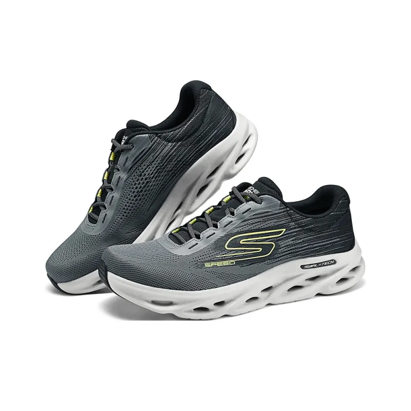 Skechers WOMEN'S GO Series Wear Resistant Low Top Running Shoes Men's Black Gray-1