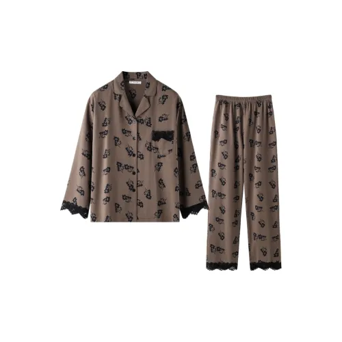 MEITENG Pajama Set Women's Khaki