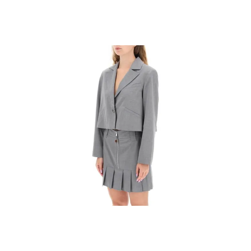 GANNI Single breasted Cropped Jacket-2