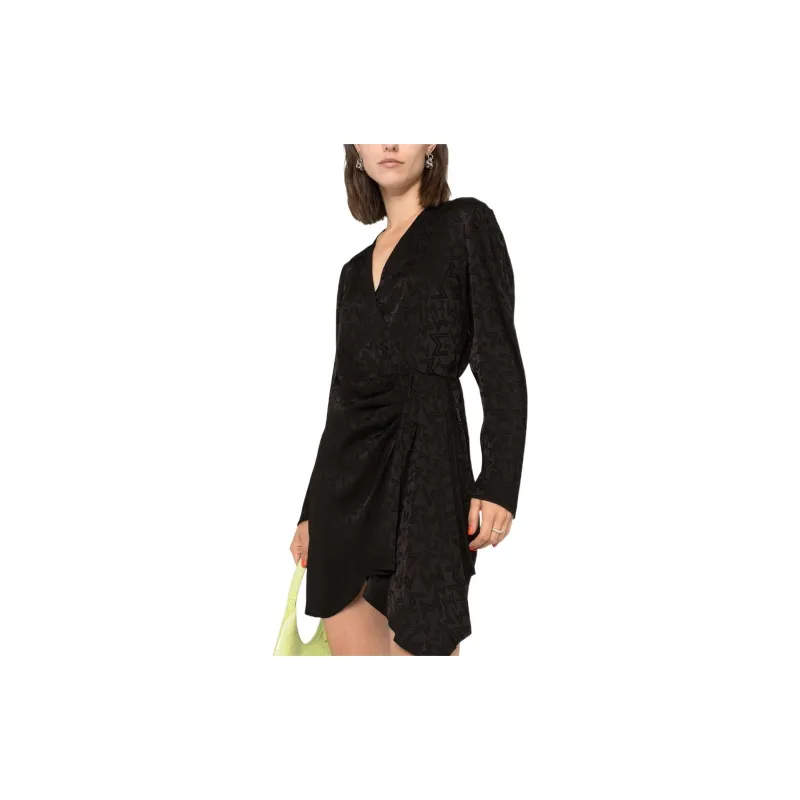 MSGM Monogram Printed V Neck Mini Dress-3