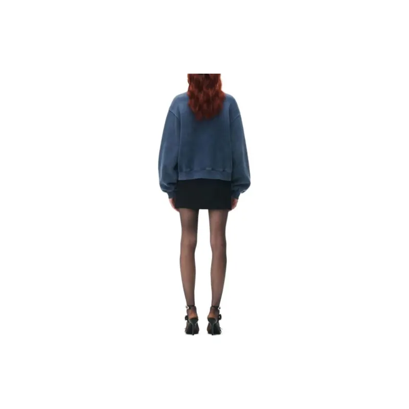 Alexander Wang SS24 Puff Logo Sweatshirt In Terry Sweatshirt Women's Blue-1