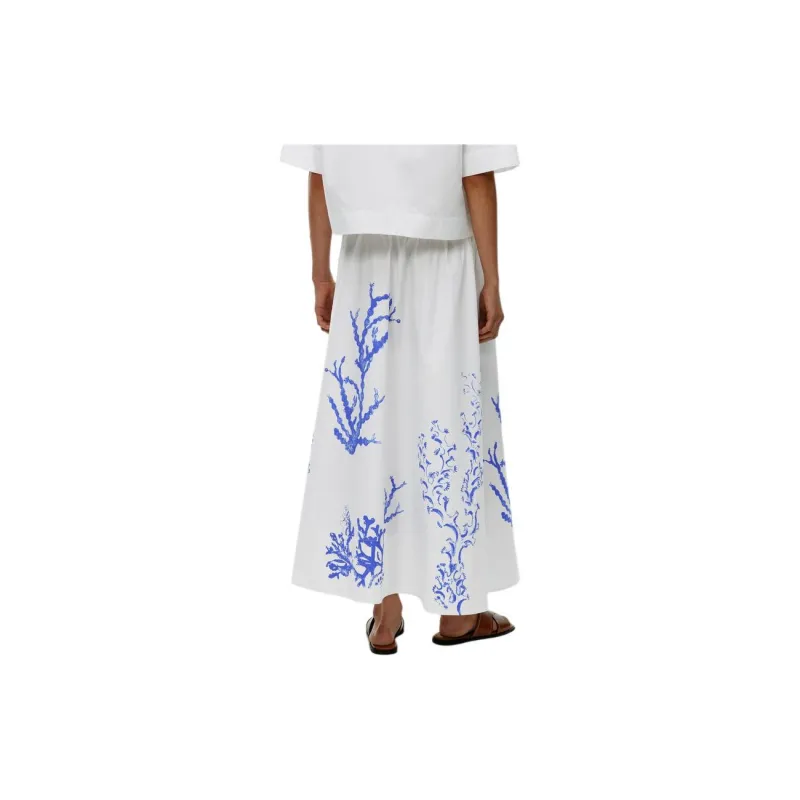 ARKET Casual Long Skirts Women's White/Blue And White-2