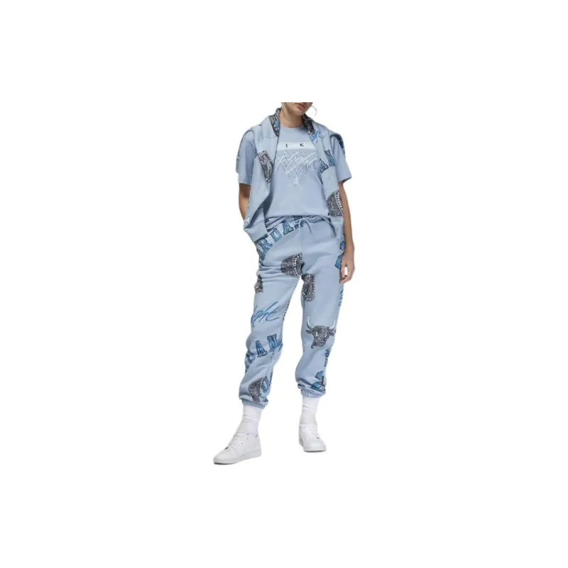 Jordan Drop Shoulder Sleeve T-Shirt Women's Sky Blue-2