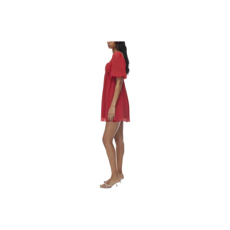 ARITZIA Wilfred Circus Dress Short-Sleeved Dresses Women's Barberry Red-3