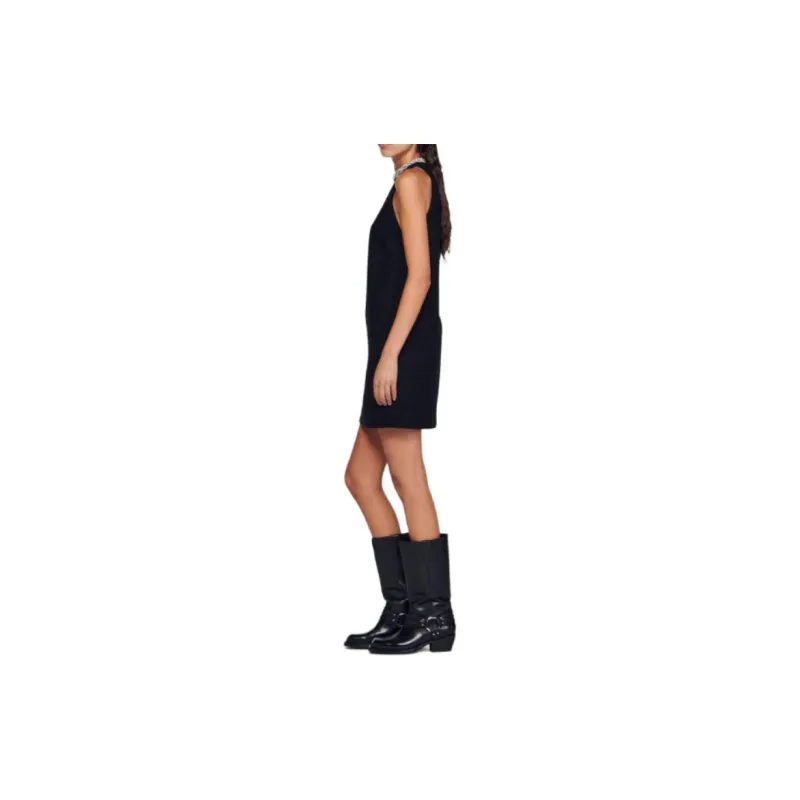 Sandro Jewelled collar Dress-4
