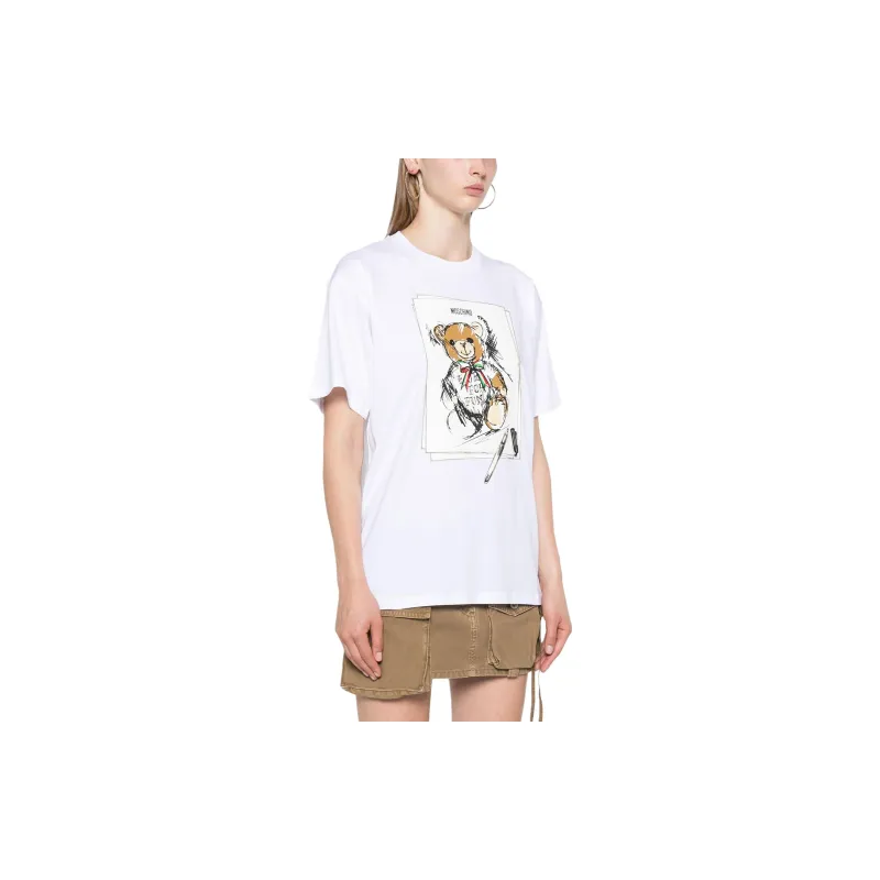MOSCHINO Graphic Printed Crewneck T-Shirt-3