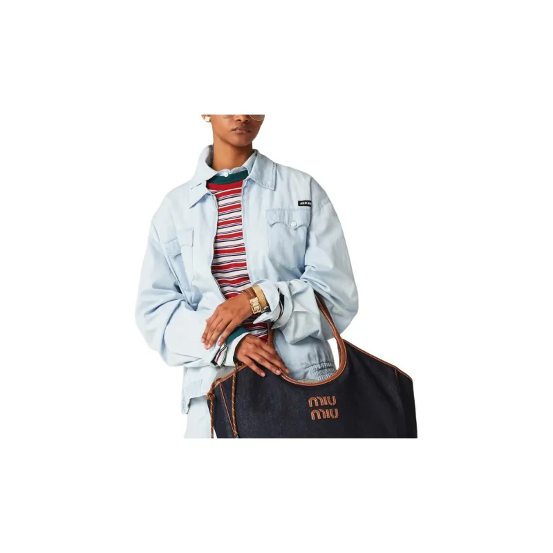MIU MIU Logo Patch Denim Jacket-3