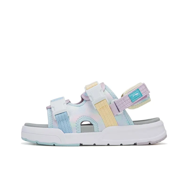 LINING YOUNG Sports Life Collection Anti-Slip Wear-Resistant Children's Sandals Blue Yellow Purple Teenagers-0