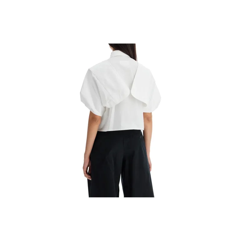 MM6 Maison Margiela Wide Sleeved Cropped Shirt-2