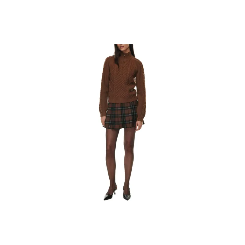 ARITZIA Sunday Best Boreal 1/4 Zip Sweater Sweater Women's Cognac/Amber-1