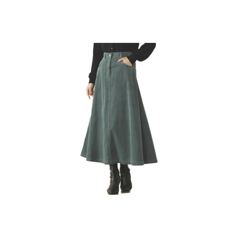 Beams Casual Long Skirts Women's Green-1
