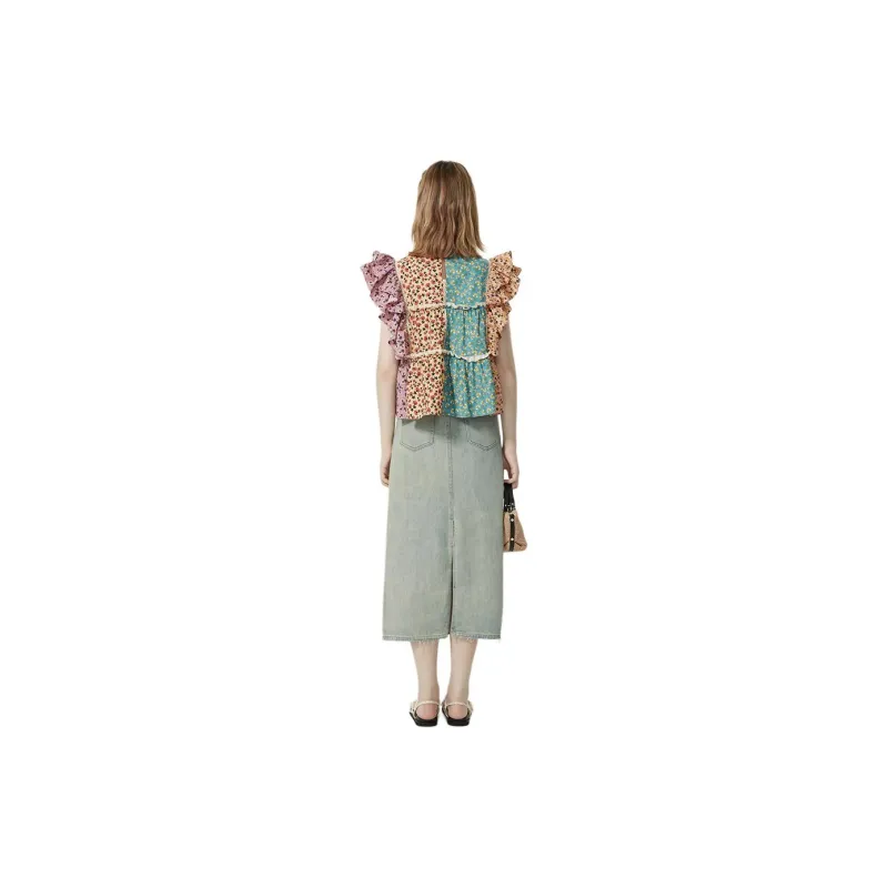AIVEI Denim Long Skirts Women's Glacier Blue/3200-1