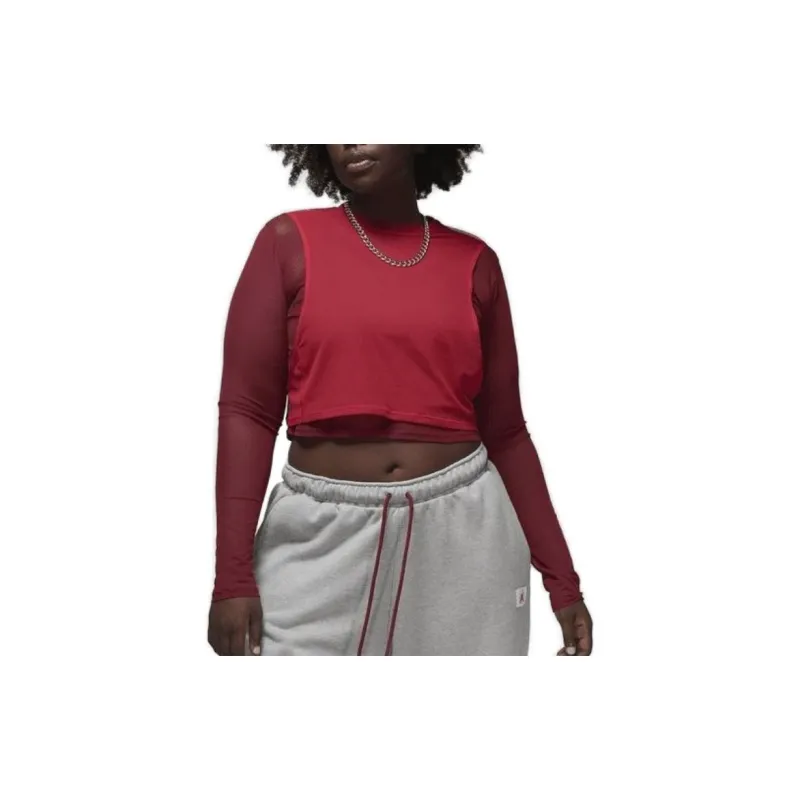 Jordan X Teyana Taylor Co titled Series Crop Tops Women's Dark Red-3