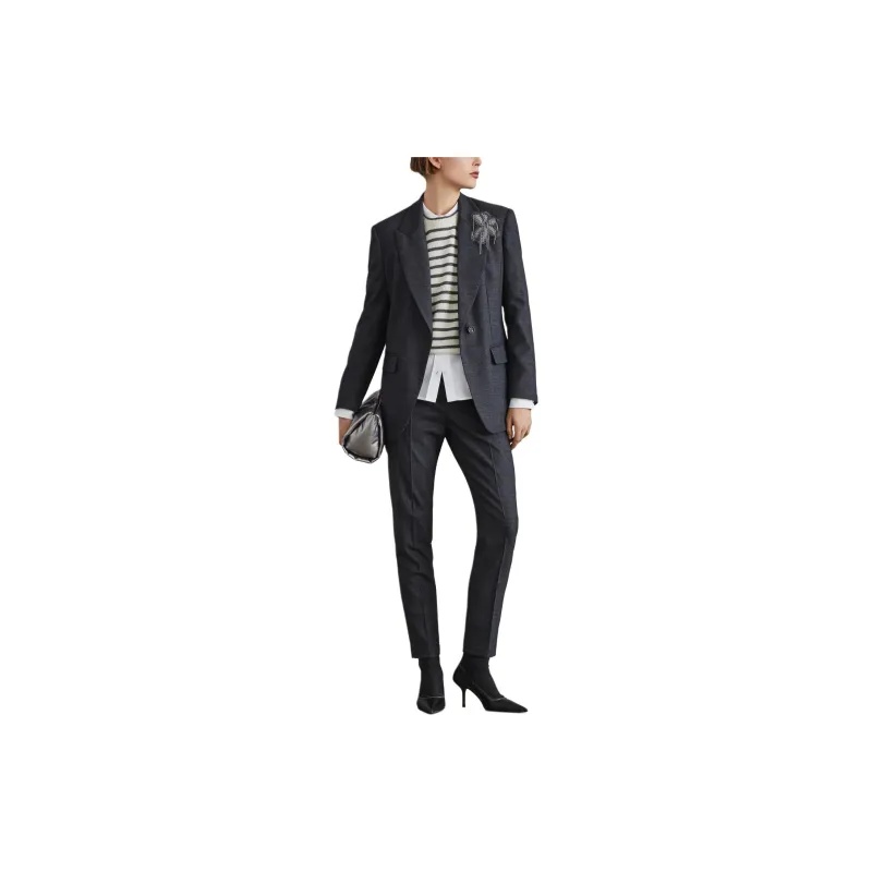 Brunello Cucinelli Pressed Crease Cropped Trousers-1
