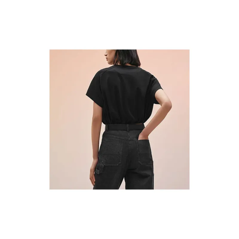 HERMES Raglan Sleeve T Shirt Women's Black-2