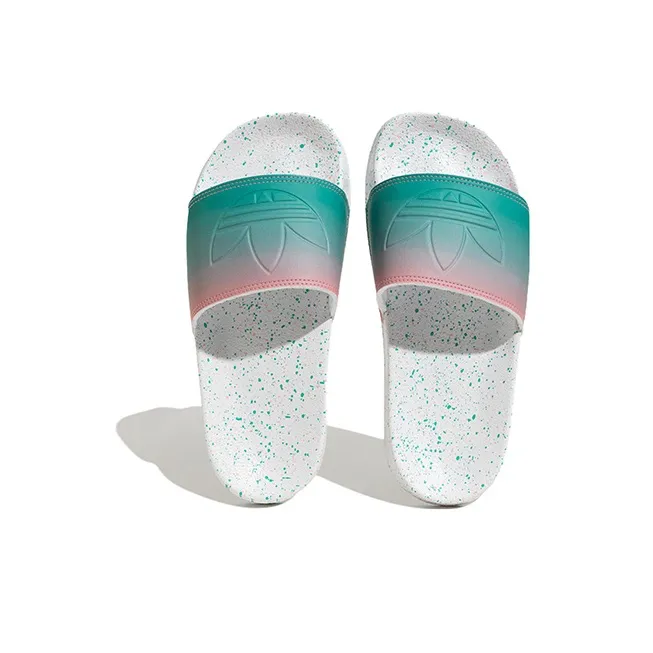 Adidas Originals Anti Slip Wear Resistant Kids' Slippers White Blue Pink Teenagers-4