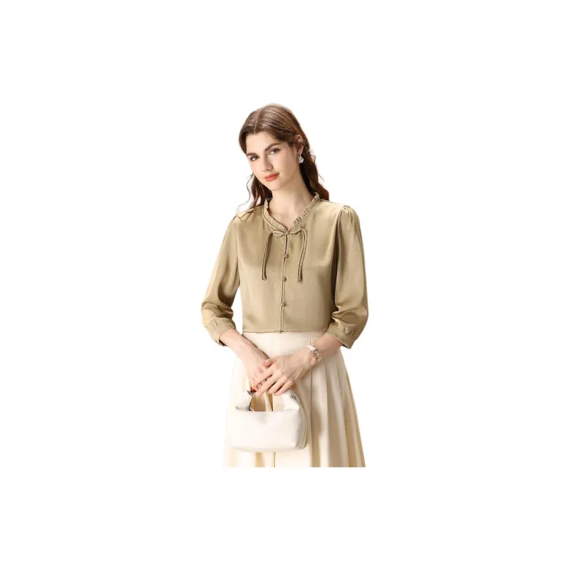 FENHONGMALI Shirt Women's Army Green-2