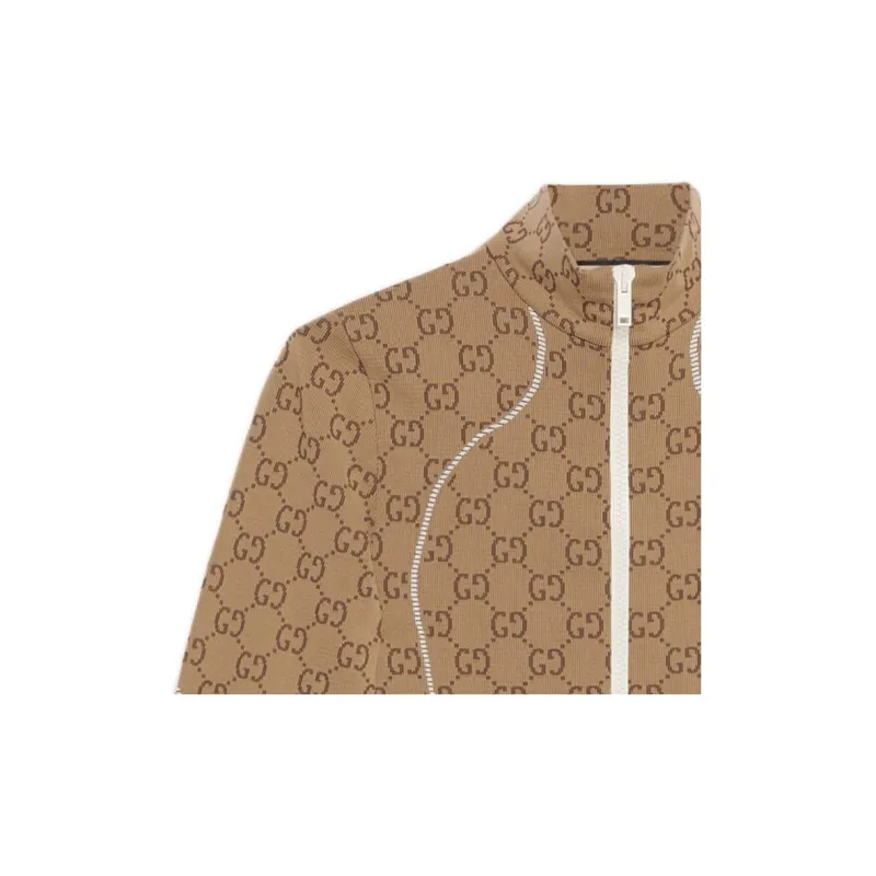 GUCCI Gg Jersey Jacquard Dress 'Beige/Ebony'-3