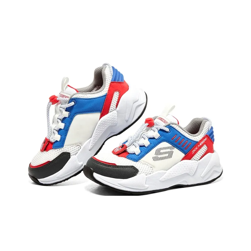 Skechers Ultrasurge Anti Kick And Wear Resistant Low Top Kids' Running Shoes Red Blue White Teenagers-2