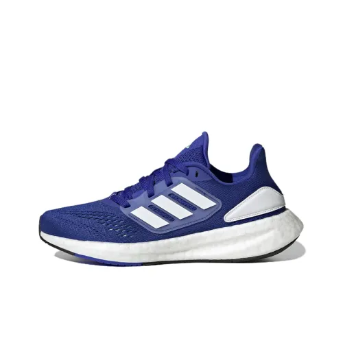 Adidas Pureboost 22 Anti Slip Wear Resistant Low Top Kids' Running Shoes Blue White Teenagers