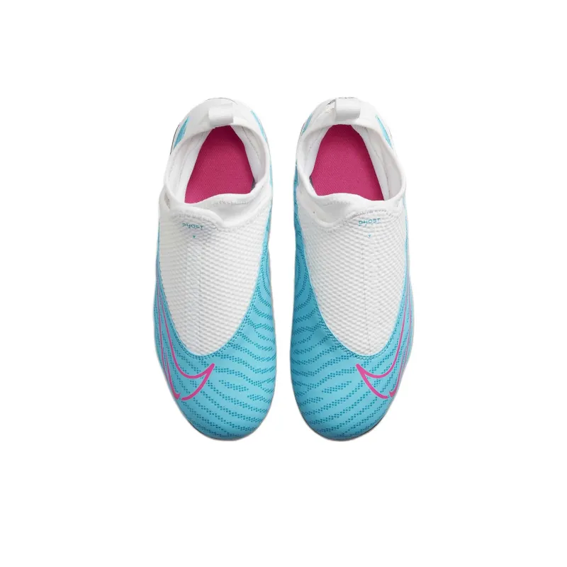 Nike Phantom GX Academy Dynamic Fit MG Slip Resistant Cushioning Mid Top Kids' Soccer Shoes Blue White Kids'-3