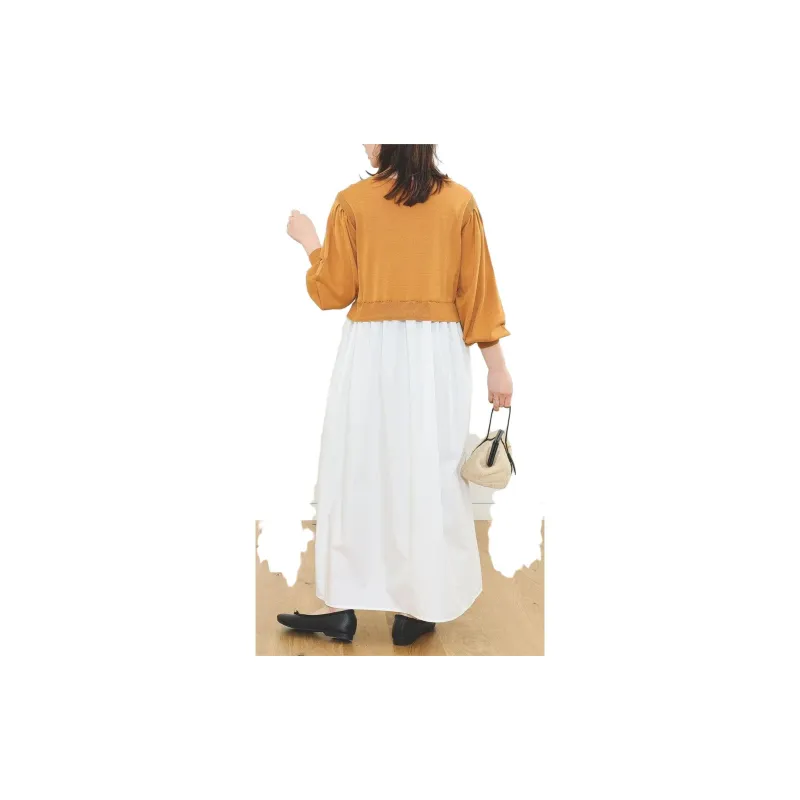 Beams Long Sleeved Dresses Women's Camel-2