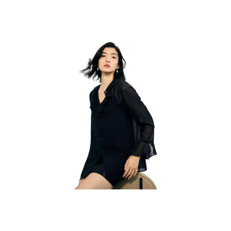 TKY SHOP Shirt Women's Intellectual Black-5