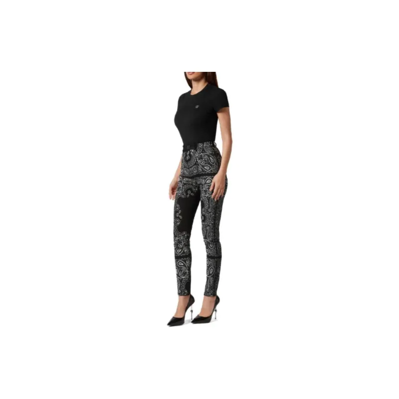 PHILIPP PLEIN Paisley printed High waisted Jeggings-3