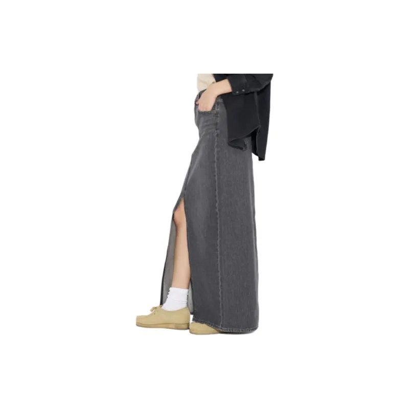 Levi's Denim Long Skirt Women's Black-7