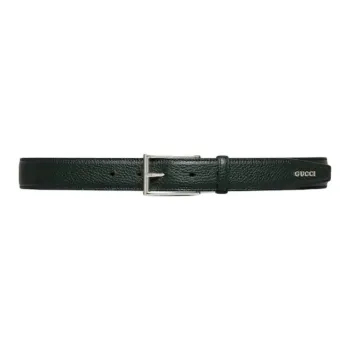 GUCCI Leather Hardware Accessories Leather Belts Men's Dark Green Width: 3CM