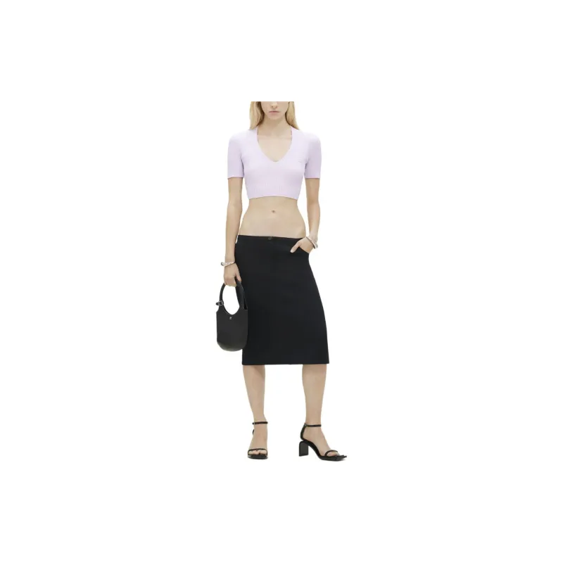 COURREGES V-Neck Cropped Knitted Top-1