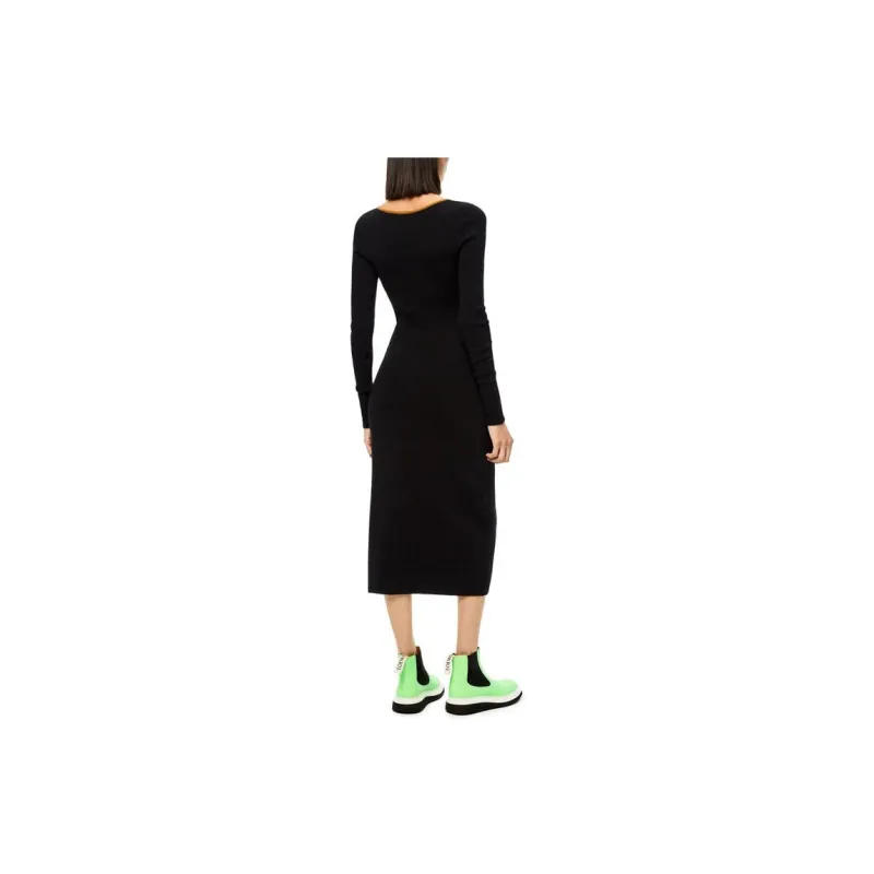 LOEWE SS22 Long Sleeved Dresses Women's Black-2