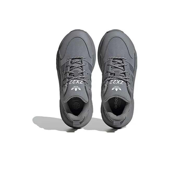 Adidas Originals ZX 22 Cushioning, Wear Resistant Low Top Running Shoes Gray Teenagers-3