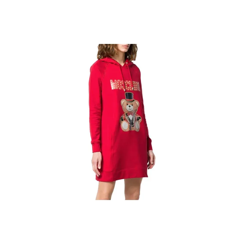 MOSCHINO Long Sleeved Dresses Women's Red-3