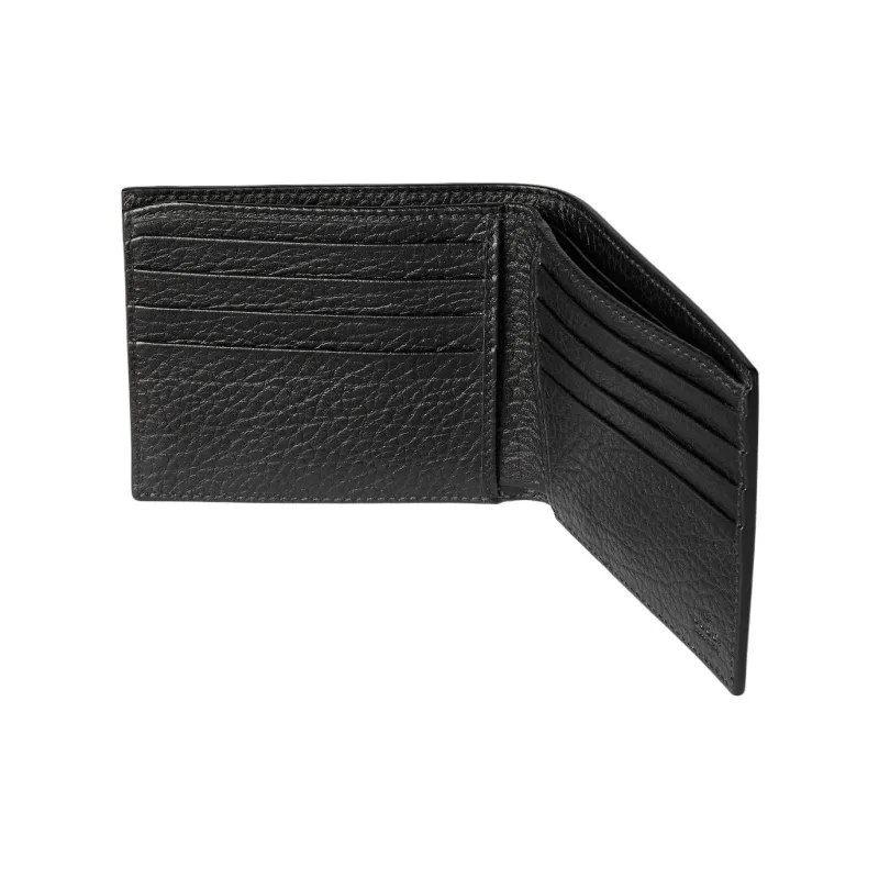 GUCCI Grain Leather Wallet Men's Black-4