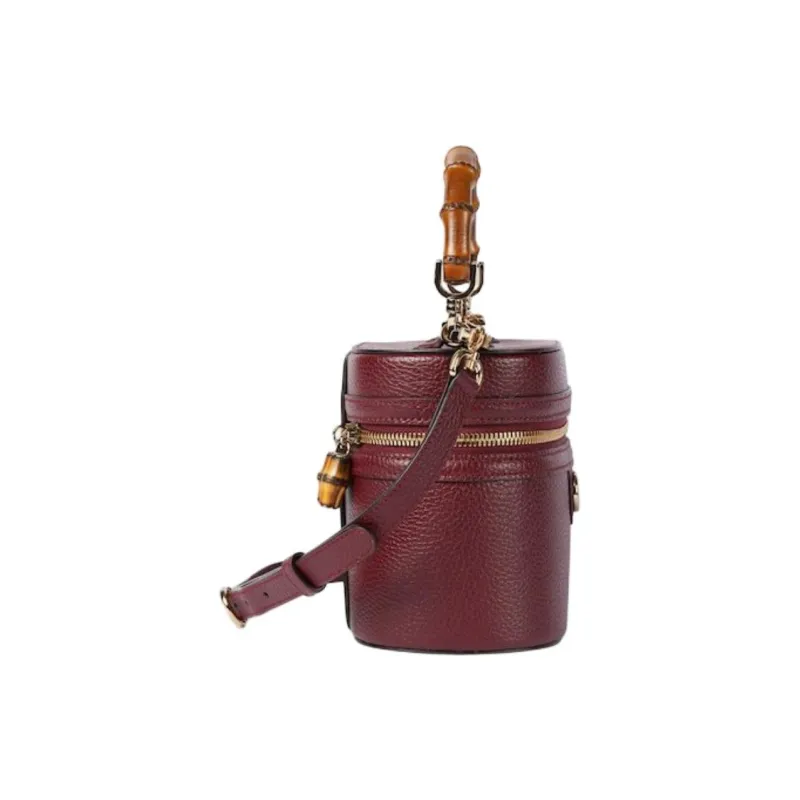 GUCCI Leather Handbag Shoulder Bag Crossbody Bag Mini Women's Red-3