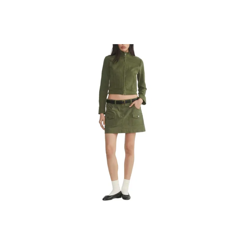 ARITZIA Sunday Best Lourdes Jacket Jackets Coats Women's Fatigue/Army Green-2