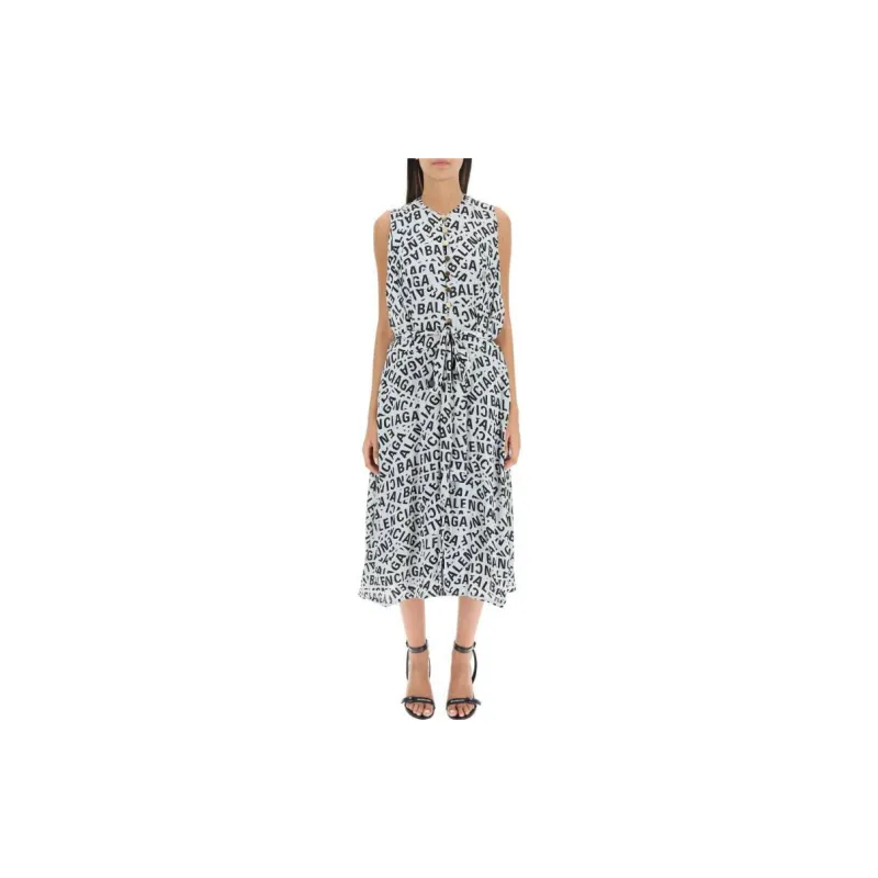 Balenciaga Logo print Midi Dress-2