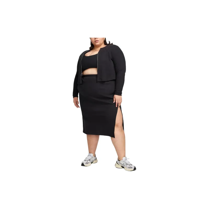 Nike Sportswear Chill Rib Women's Slim Full Zip Cardigan Plus Size-3