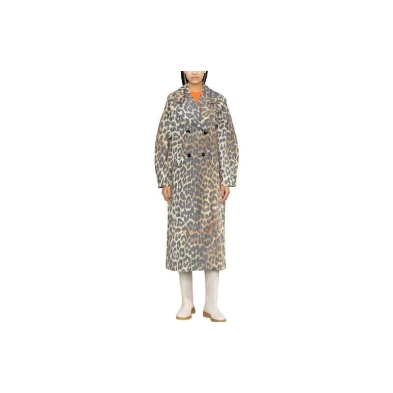 GANNI Crispy Shell Coat 'Leopard'-2