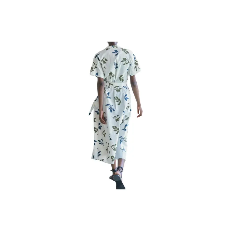 ZARA Short Sleeved Dress Women's White-3
