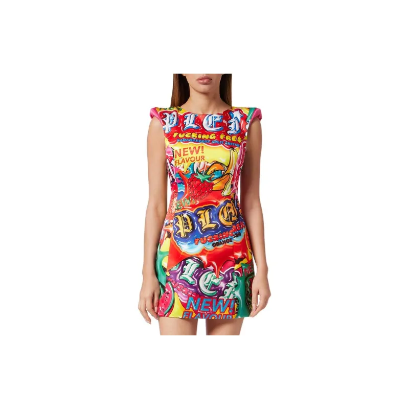 PHILIPP PLEIN Duchesse Mini Dress Sleeveless Dress Women's Multicolor-1