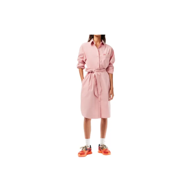LACOSTE Long-Sleeved Dresses Women's Pink-2