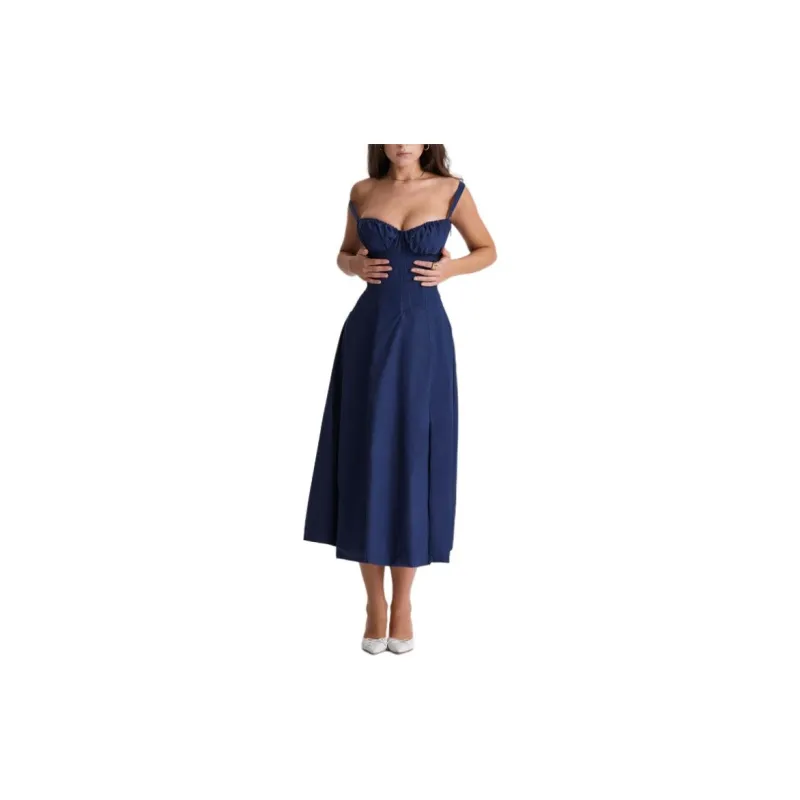 HOUSE OF CB Slip Dress Women's French Marine Blue-2