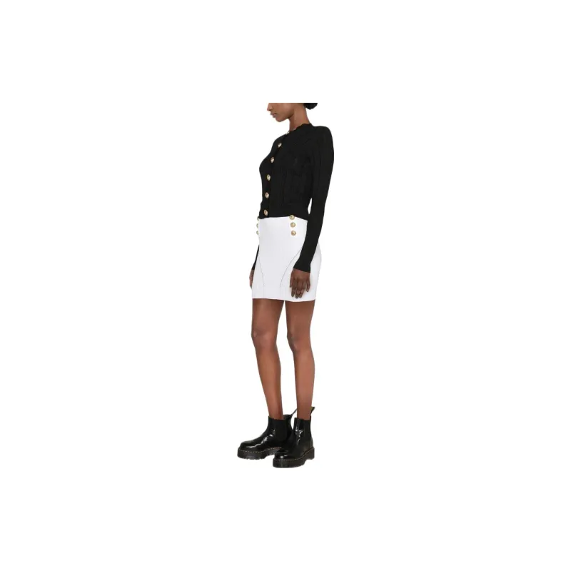 BALMAIN Casual Short Skirts Women's White-3