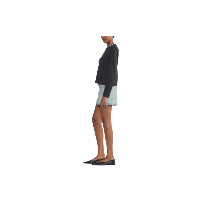 ARITZIA FW24 AGOLDE Alek Mini Skirt Denim Short Skirts Women's Light Indigo-4