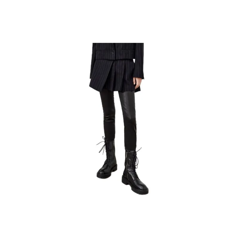 MOCO Casual Short Skirts Women's Black White Stripes-2