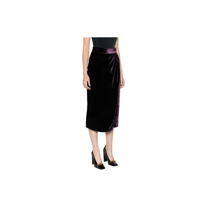 Blumarine Velvet Midi Skirt-4